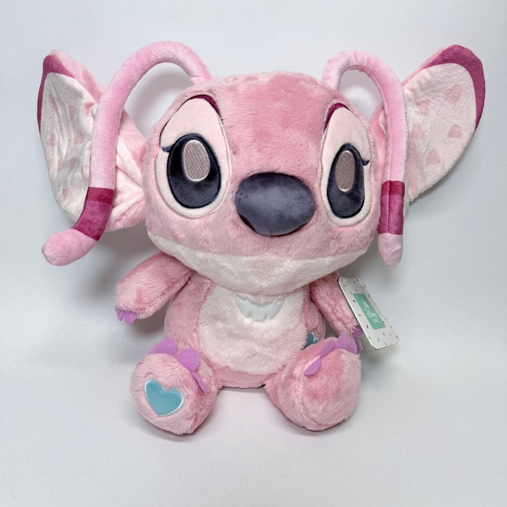 Disney Baby Angel Plush Lilo & Stitch Pink Heart Stuffed Toy 11 inch NWT